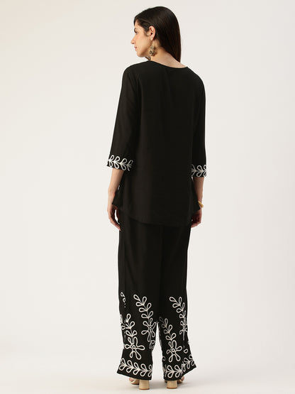 Black Embroidered Co-Ords