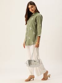Green Embroidered Tunic