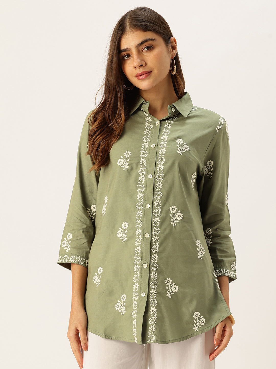 Green Embroidered Tunic