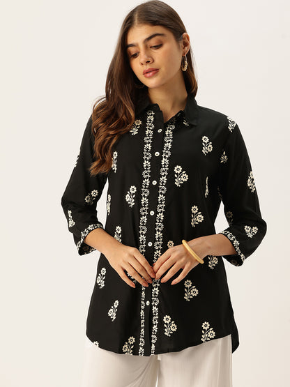 Black Embroidered Tunic