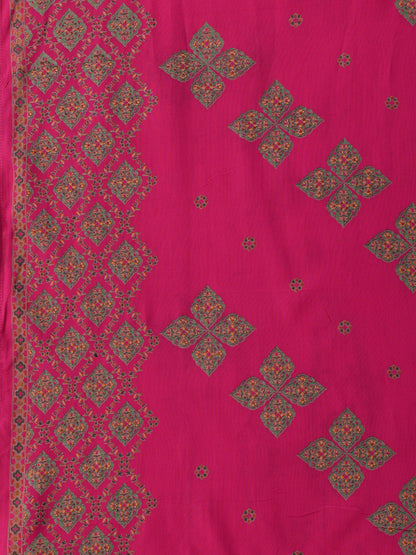 Pink & Green Printed Kurta with Trouser & Dupatta