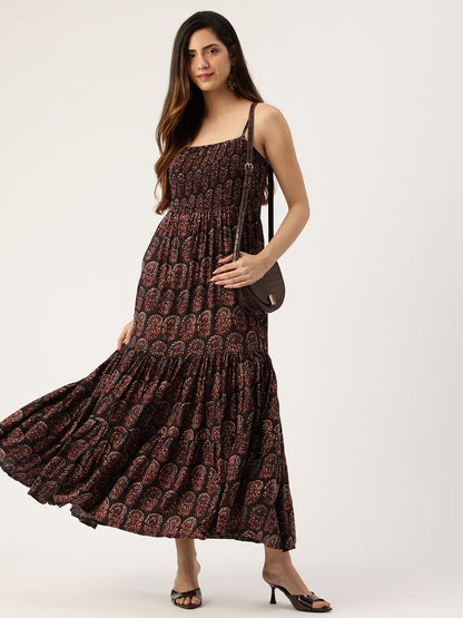 Black Fit & Flare Midi Dress