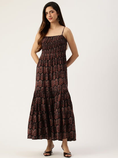 Black Fit & Flare Midi Dress