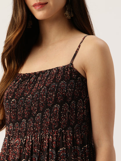 Black Fit & Flare Midi Dress