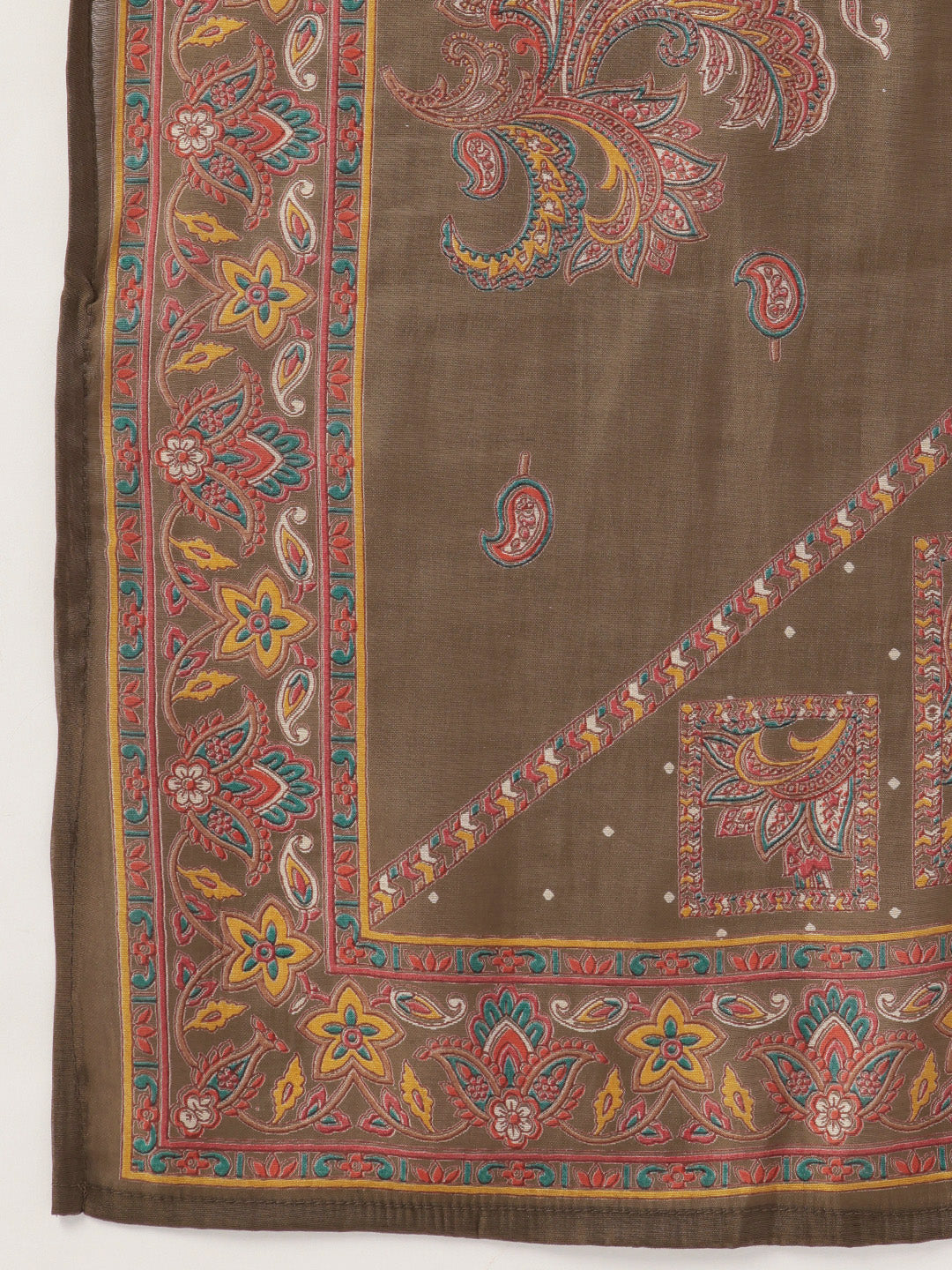 Green Printed Kurta with Trousers With Dupatta
