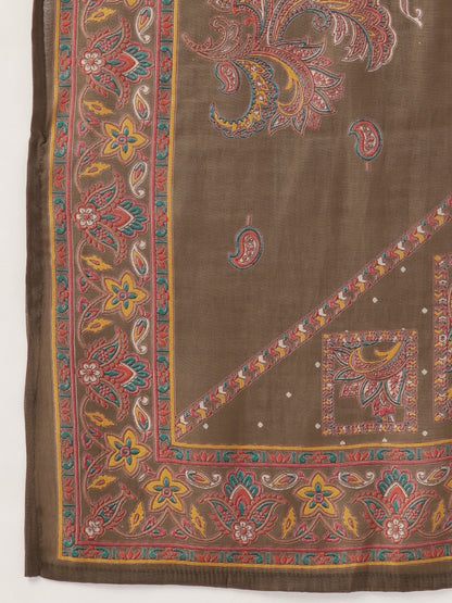 Green Printed Kurta with Trousers With Dupatta