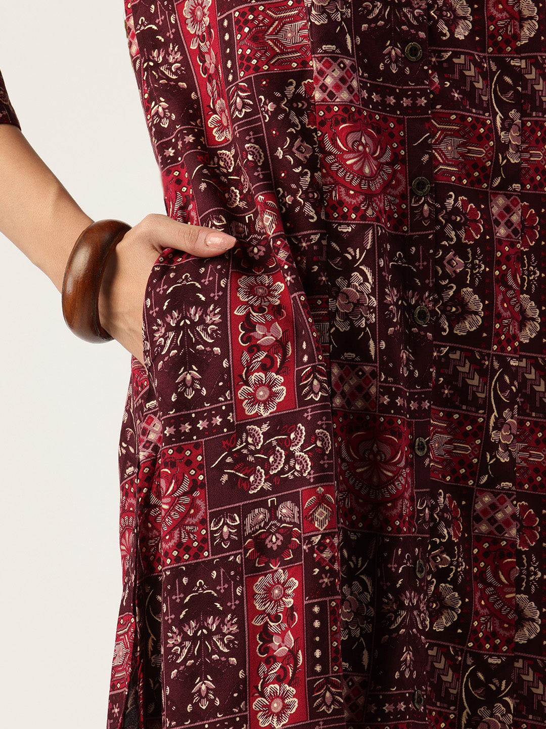 Pink Printed A - Line Kurta