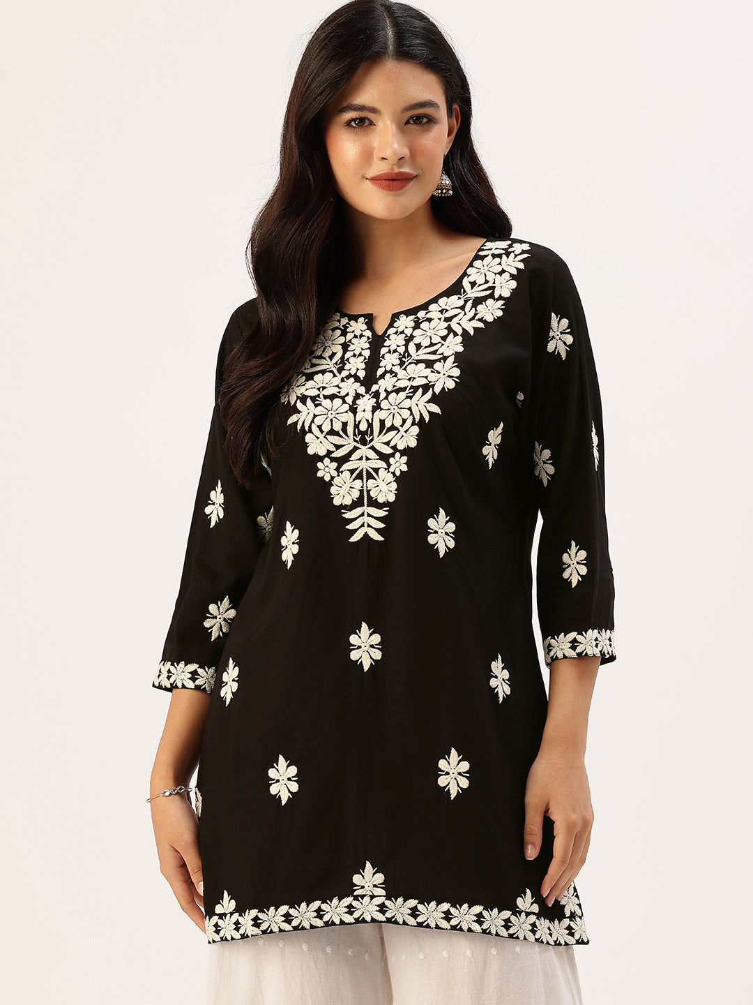 Black Embroidered Ethnic Tunic
