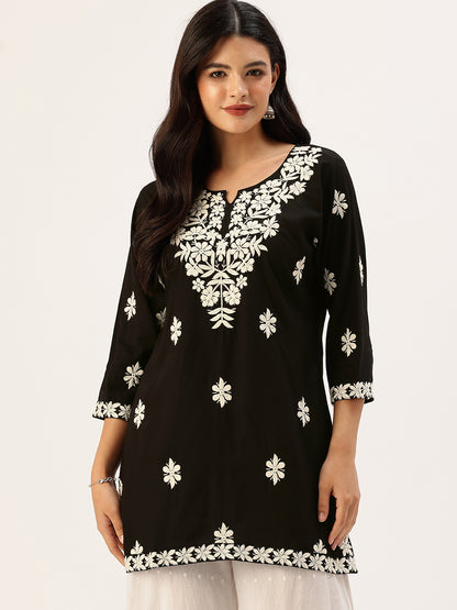 Black Embroidered Ethnic Tunic