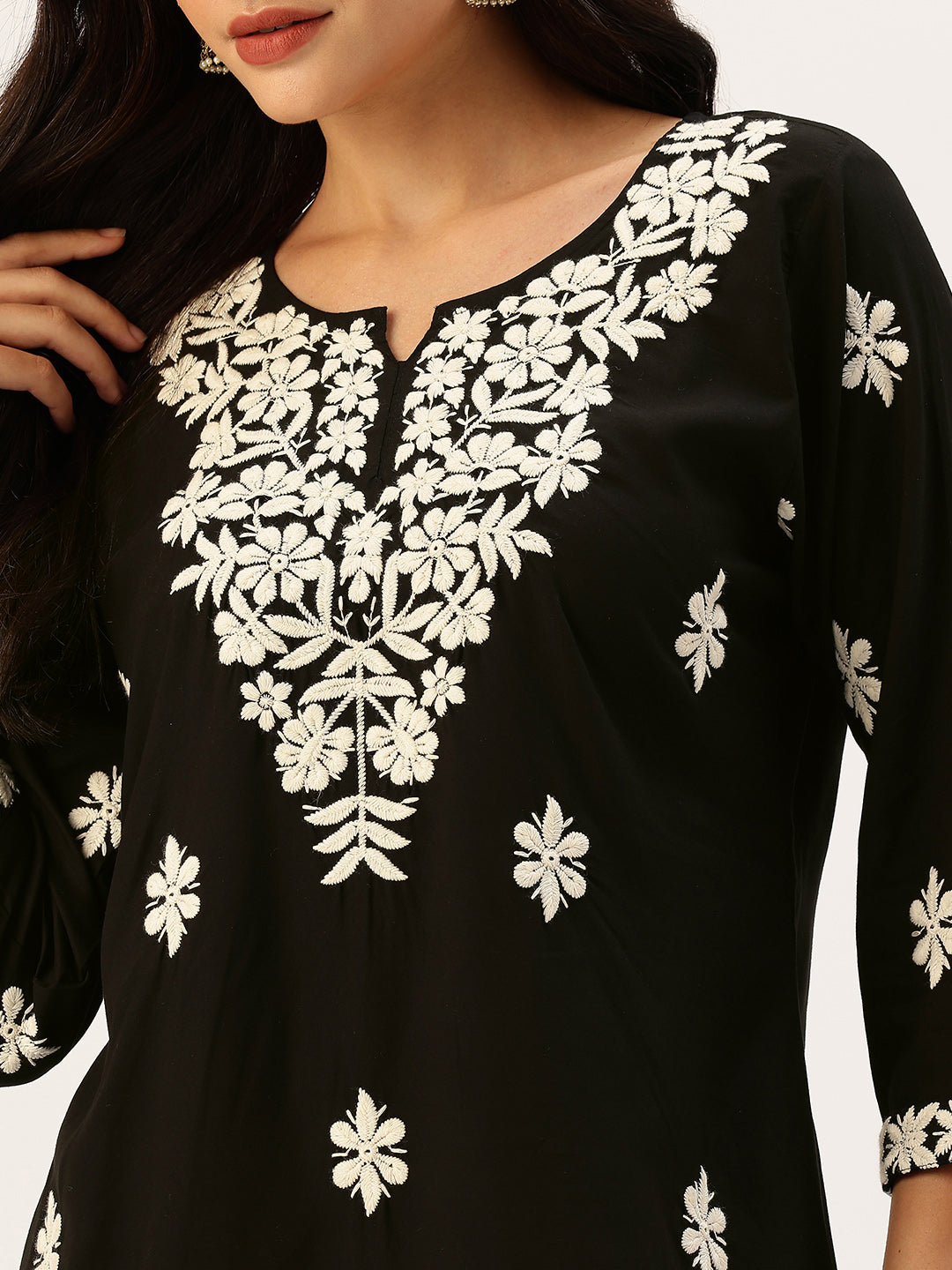 Black Embroidered Ethnic Tunic