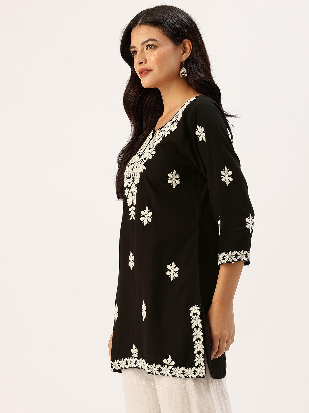 Black Embroidered Ethnic Tunic