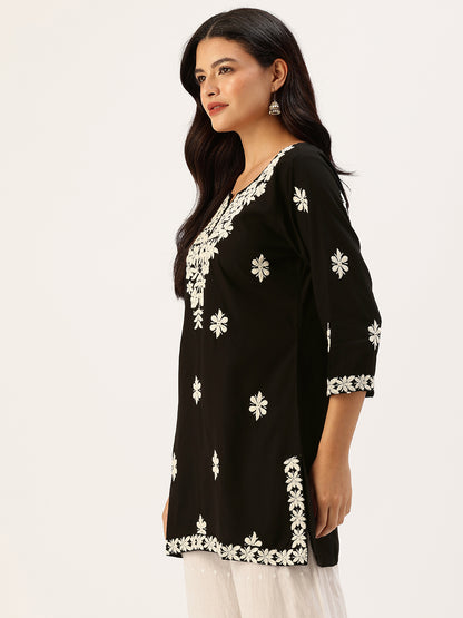Black Embroidered Ethnic Tunic