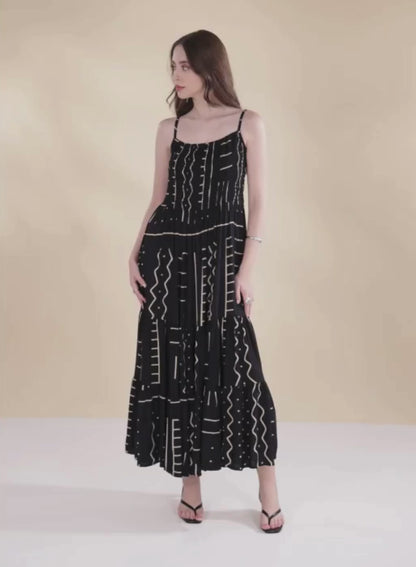 Black Fit & Flare Midi Dress