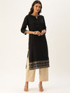 Black Gold Embroidery Kurta