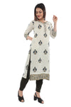 Blue Jaal Border Sanganeri kurta