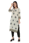 Blue Jaal Border Sanganeri kurta