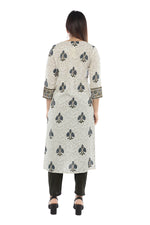 Blue Jaal Border Sanganeri kurta
