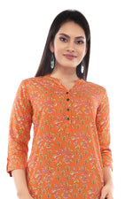 Orange Sanganeri Kurta