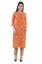 Orange Sanganeri Kurta