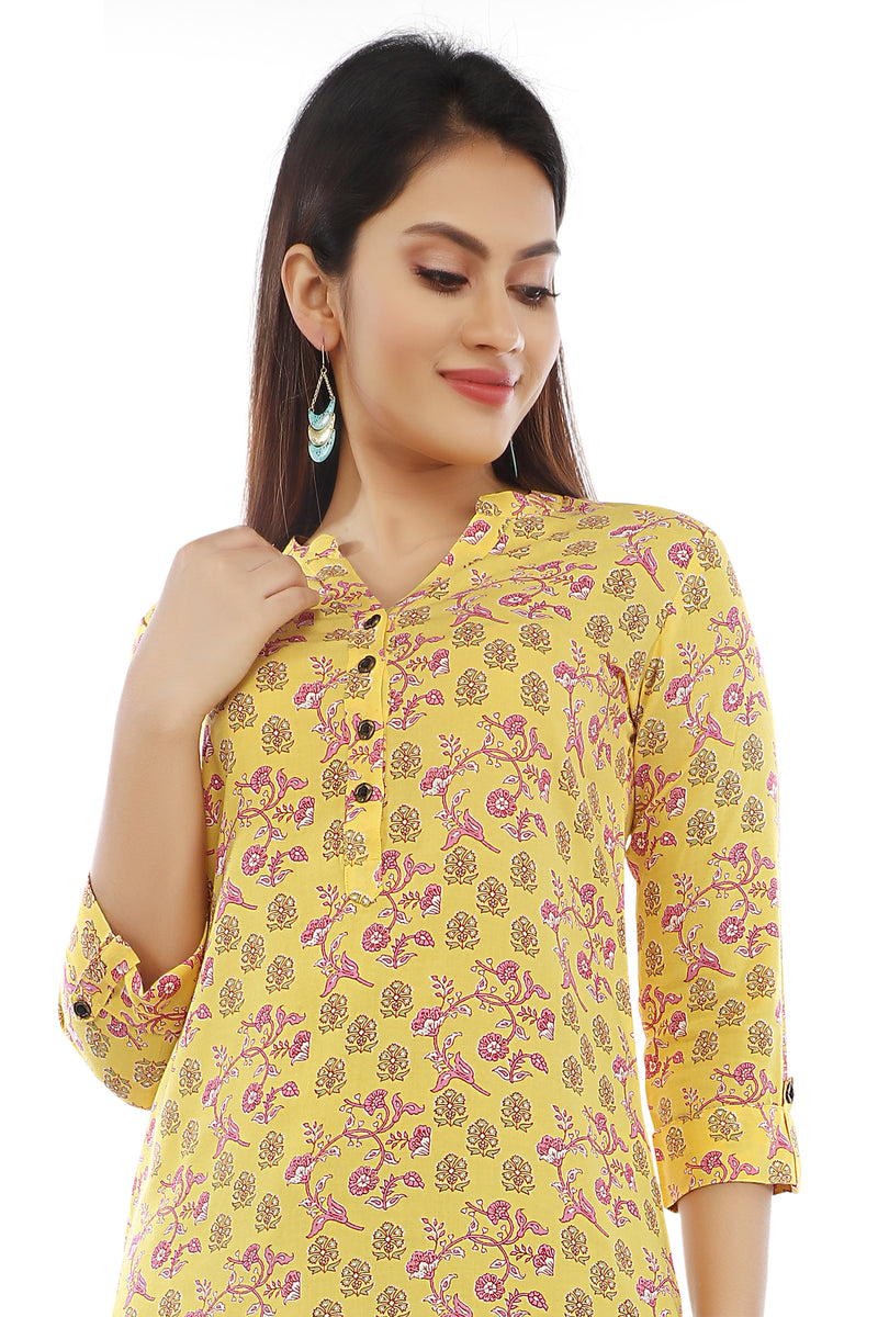 Yellow Sanganeri Print