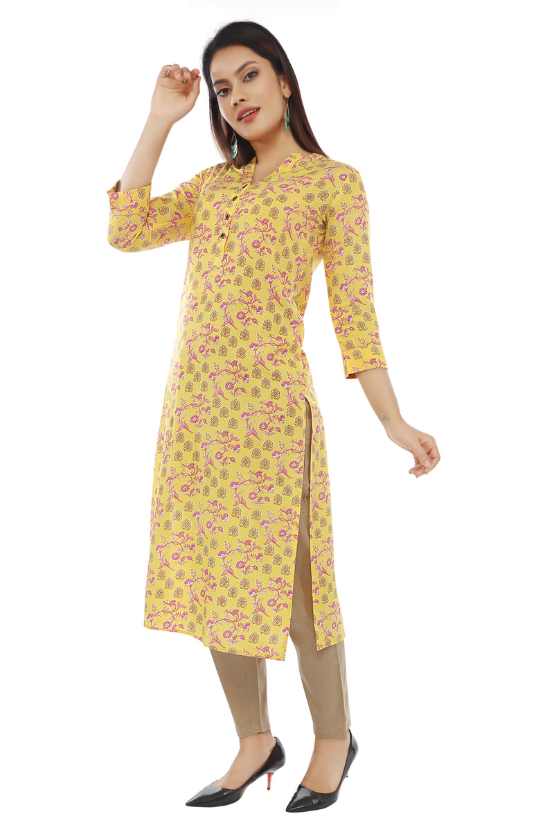 Yellow Sanganeri Print