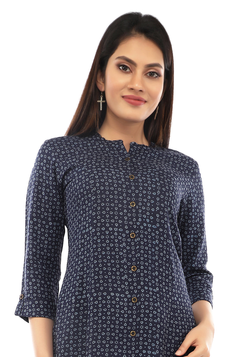 Blue Sanganeri Kurta