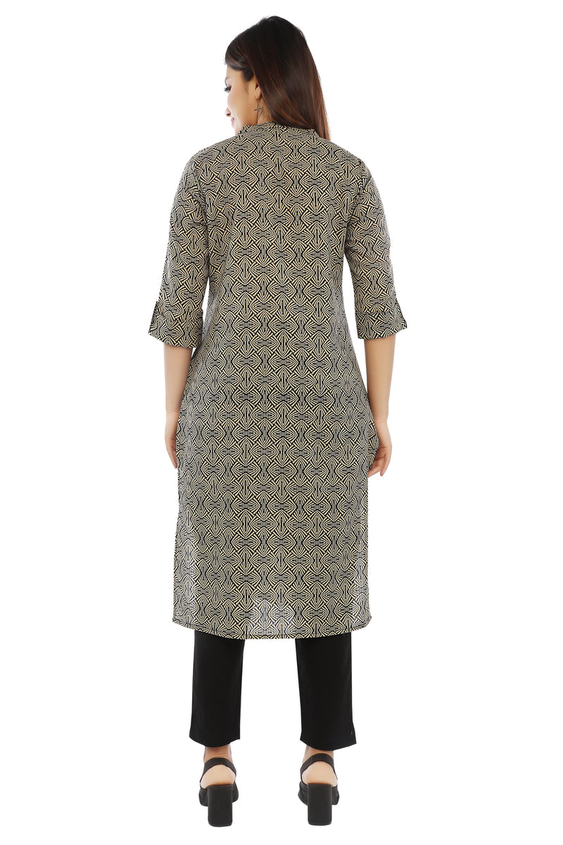 Black Geometrical Kurta