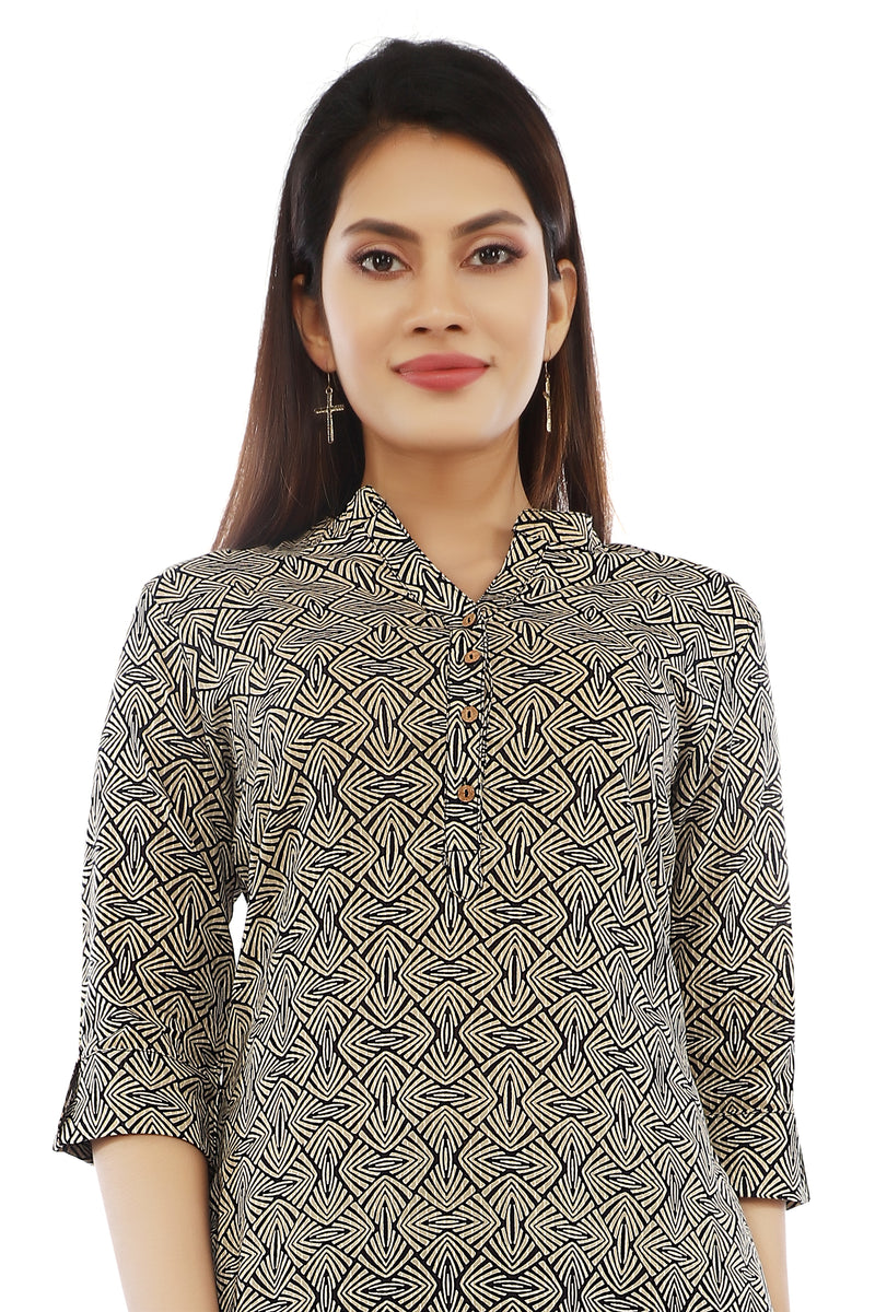 Black Geometrical Kurta