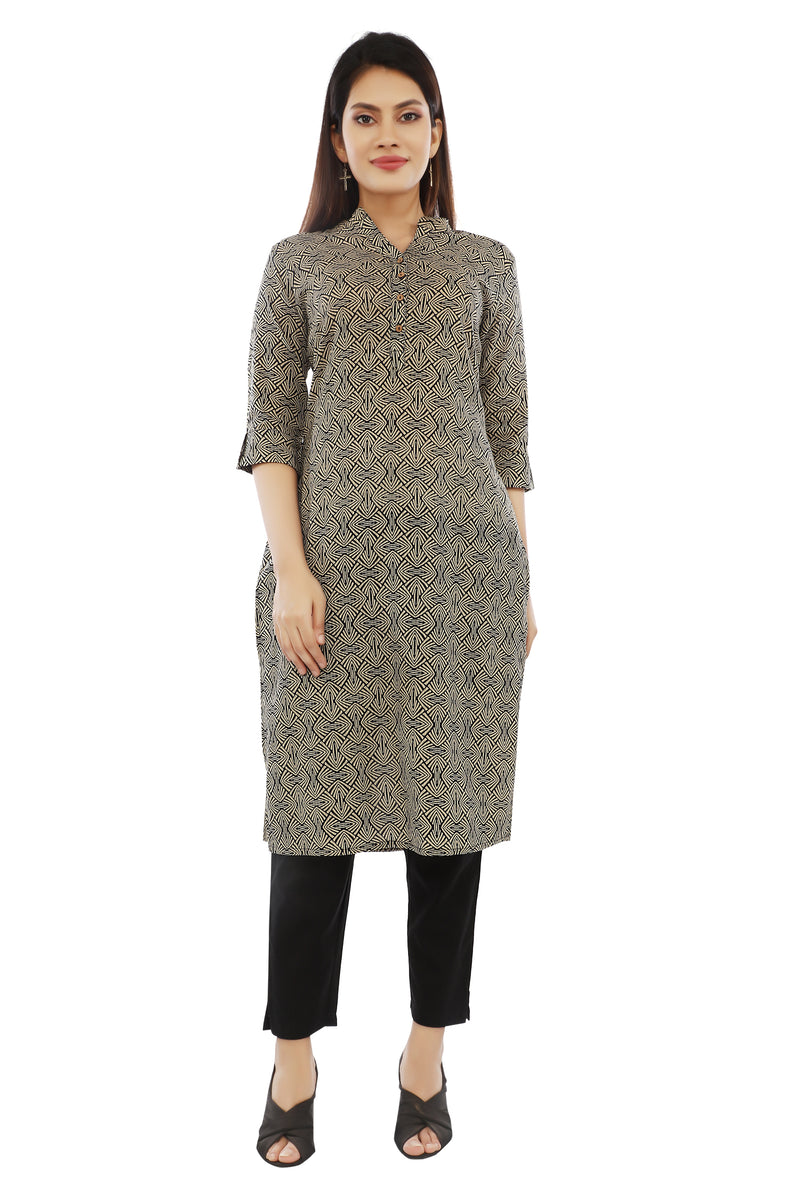 Black Geometrical Kurta