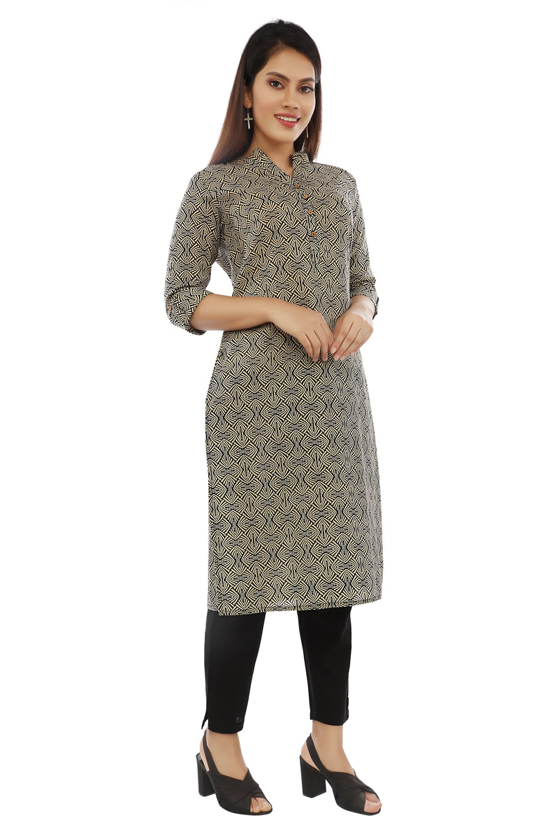 Black Geometrical Kurta