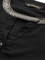 Black Gold Embroidery Kurta