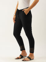 Black Solid Regular Trousers