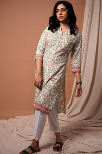 Rayon Floral Printed Straight Cut Kurta