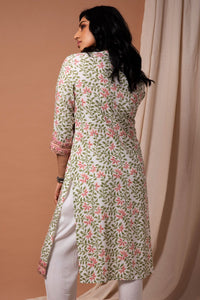 Rayon Floral Printed Straight Cut Kurta