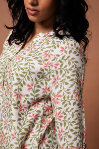 Rayon Floral Printed Straight Cut Kurta