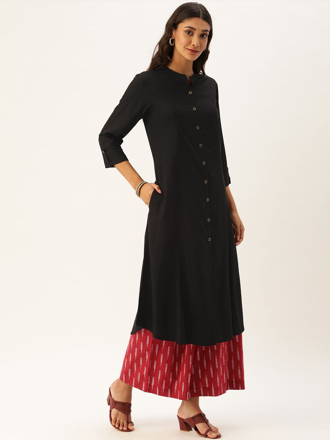 Black Essential A-line Kurta