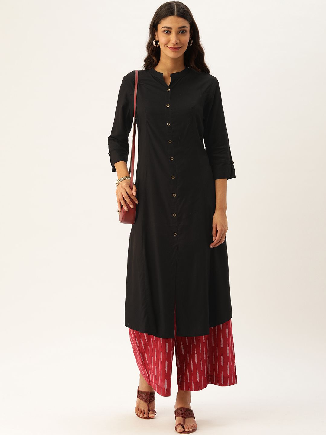 Black Essential A-line Kurta
