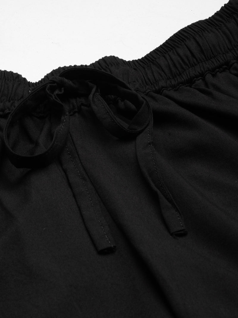 Black Solid Regular Trousers