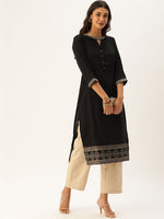 Black Gold Embroidery Kurta