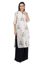 Off White Beige Floral Printed Kurta