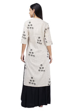 Off White Beige Floral Printed Kurta