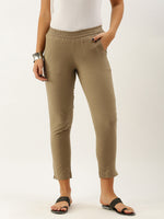 Khaki Solid Pyjama