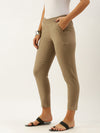 Khaki Solid Pyjama