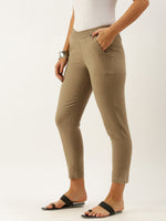 Khaki Solid Pyjama