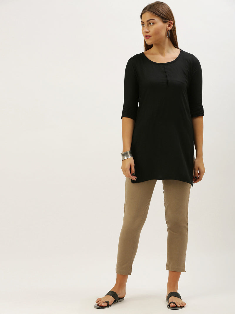 Khaki Solid Pyjama