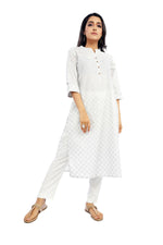 Silver Printed Essential Kurta