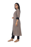 Off-White  Blue Printed Straight Kurta