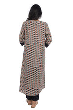 Off-White  Blue Printed Straight Kurta