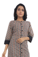 Off-White  Blue Printed Straight Kurta