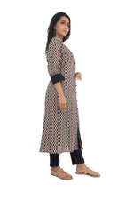 Off-White  Blue Printed Straight Kurta